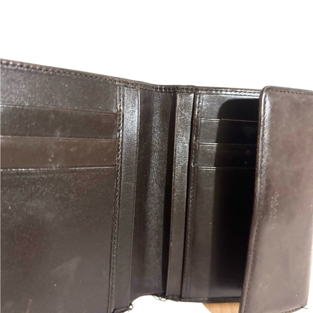 Coach vintage distressed Dark Brown Leather wallet - Picture 3 of 5